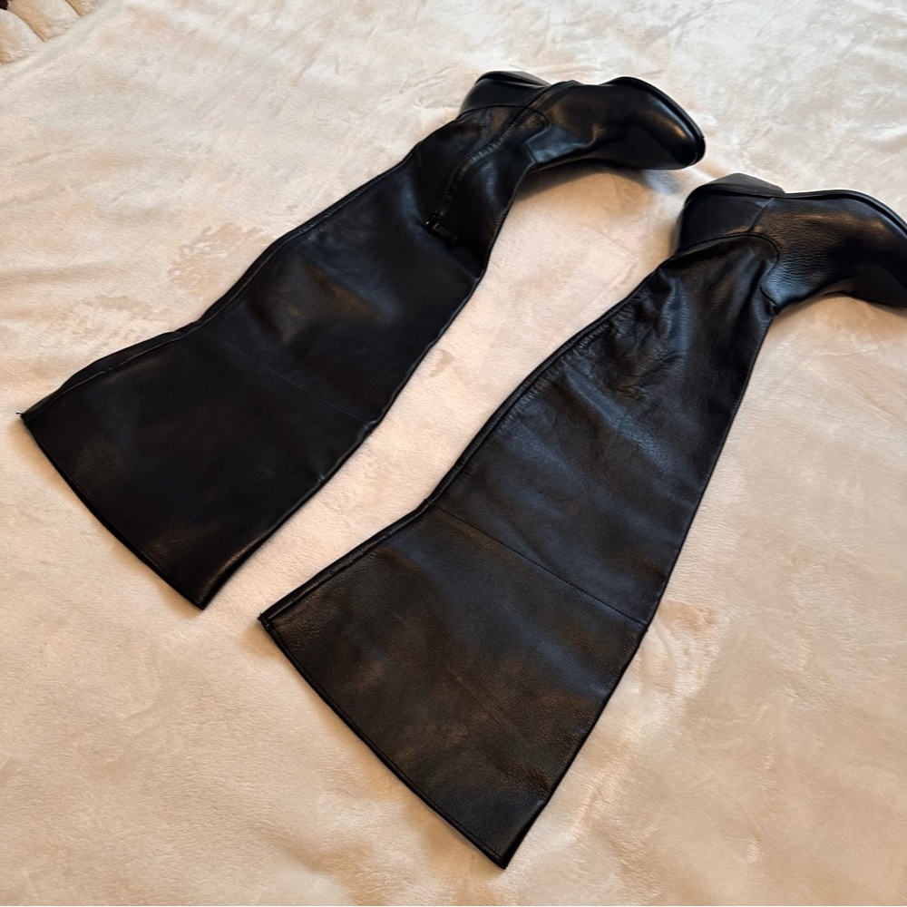 Genuine leather Over the knee western style boots - Picture 9 of 15